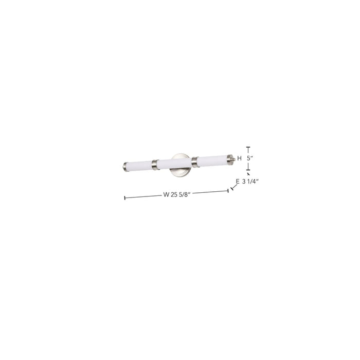 Vanity Nuvo 62-1535 Kagen Medium Vanity - LED - Brushed Nickel Finish - White Acrylic Lens Nuvo