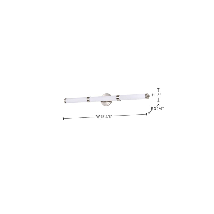 Vanity Nuvo 62-1536 Kagen Large Vanity - LED - Brushed Nickel Finish - White Acrylic Lens Nuvo
