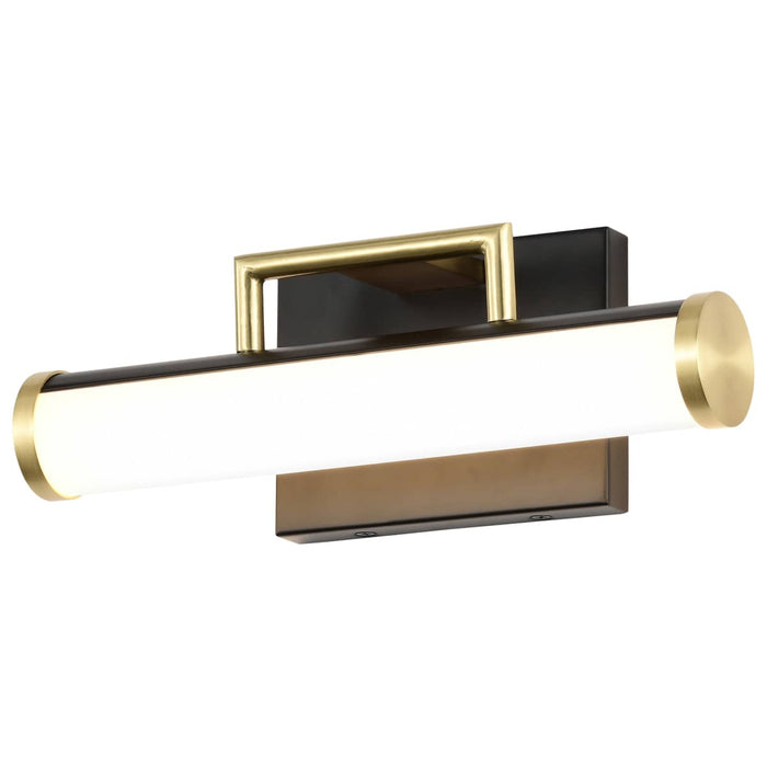 Vanity Nuvo 62-1537 Solano Small Vanity - LED - Black and Brushed Brass Finish - White Acrylic Lens Nuvo