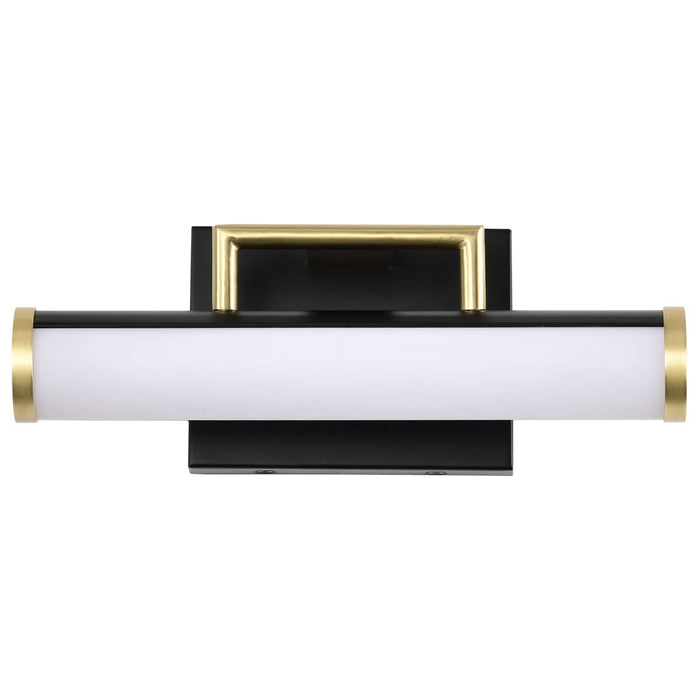 Vanity Nuvo 62-1537 Solano Small Vanity - LED - Black and Brushed Brass Finish - White Acrylic Lens Nuvo