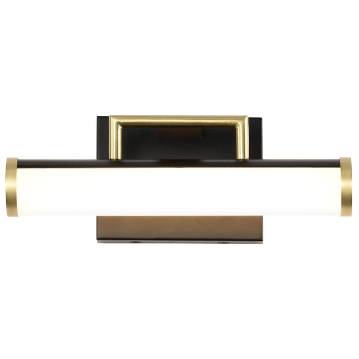 Vanity Nuvo 62-1537 Solano Small Vanity - LED - Black and Brushed Brass Finish - White Acrylic Lens Nuvo