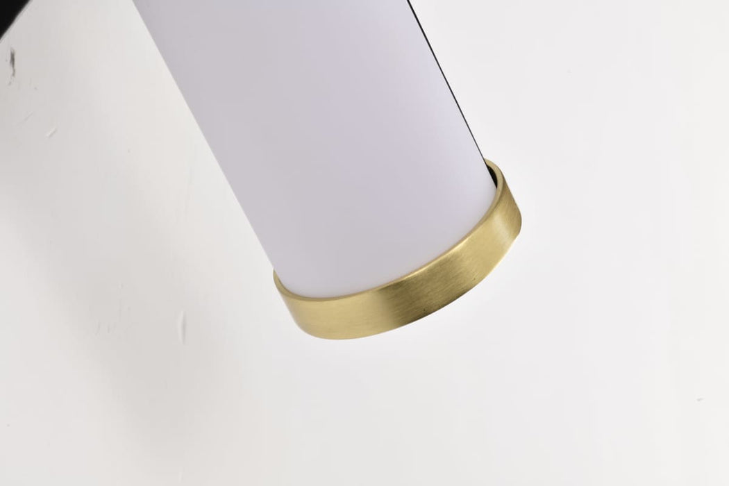 Vanity Nuvo 62-1537 Solano Small Vanity - LED - Black and Brushed Brass Finish - White Acrylic Lens Nuvo