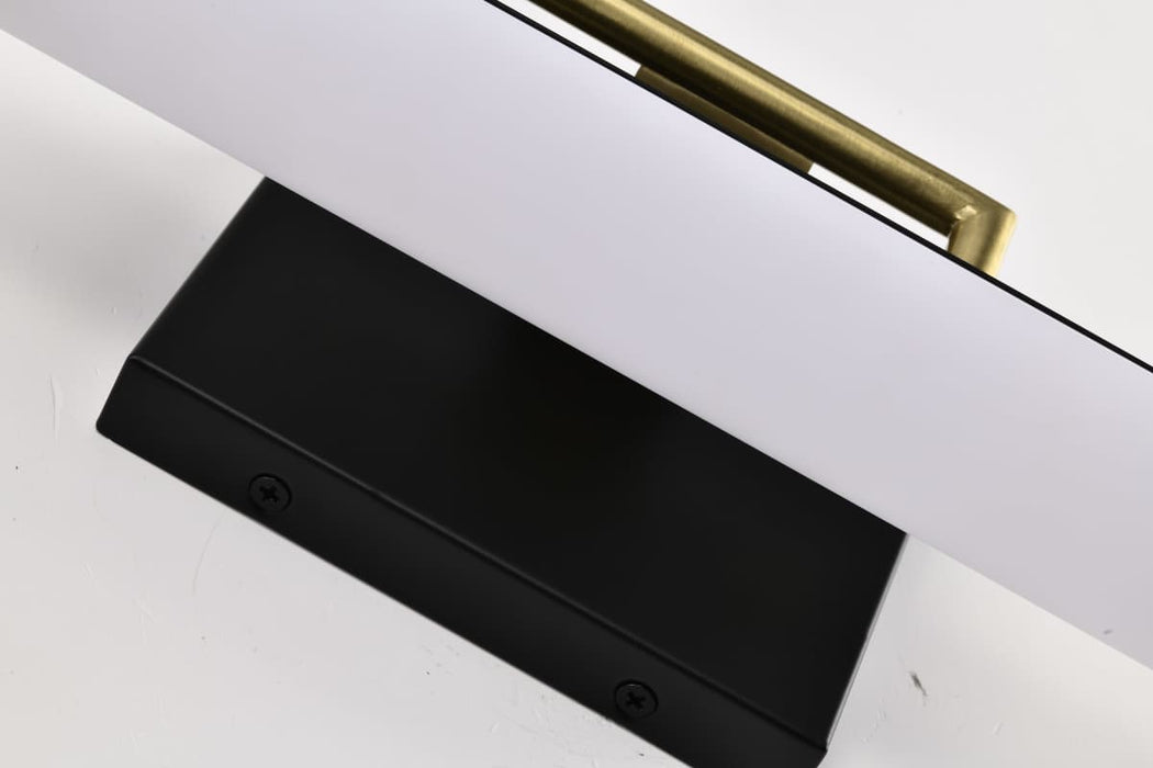 Vanity Nuvo 62-1537 Solano Small Vanity - LED - Black and Brushed Brass Finish - White Acrylic Lens Nuvo