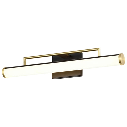 Vanity Nuvo 62-1538 Solano Medium Vanity - LED - Black and Brushed Brass Finish - White Acrylic Lens Nuvo