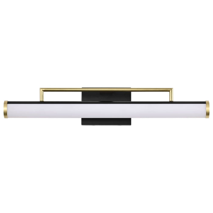 Vanity Nuvo 62-1538 Solano Medium Vanity - LED - Black and Brushed Brass Finish - White Acrylic Lens Nuvo