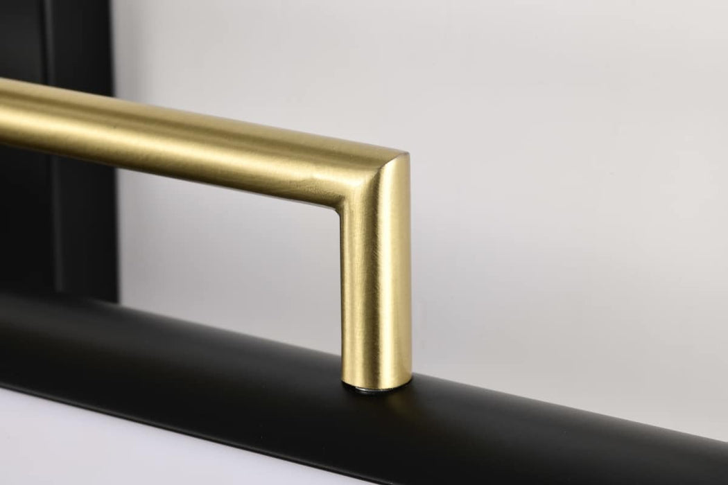 Vanity Nuvo 62-1538 Solano Medium Vanity - LED - Black and Brushed Brass Finish - White Acrylic Lens Nuvo