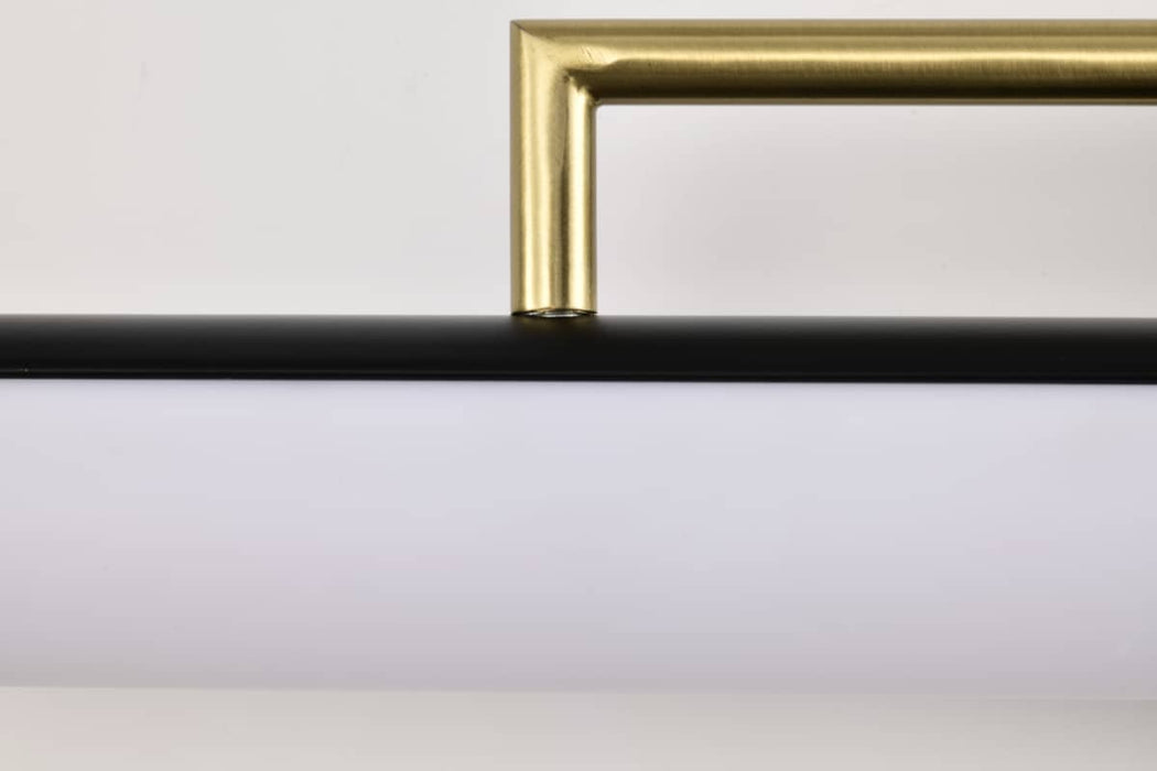 Vanity Nuvo 62-1538 Solano Medium Vanity - LED - Black and Brushed Brass Finish - White Acrylic Lens Nuvo