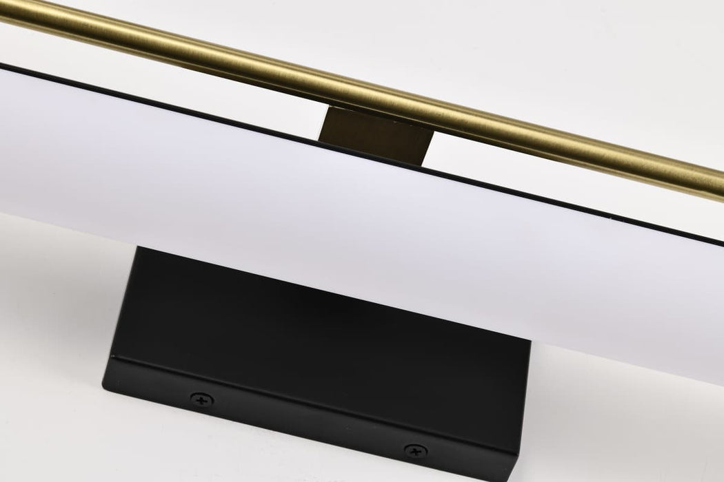 Vanity Nuvo 62-1538 Solano Medium Vanity - LED - Black and Brushed Brass Finish - White Acrylic Lens Nuvo