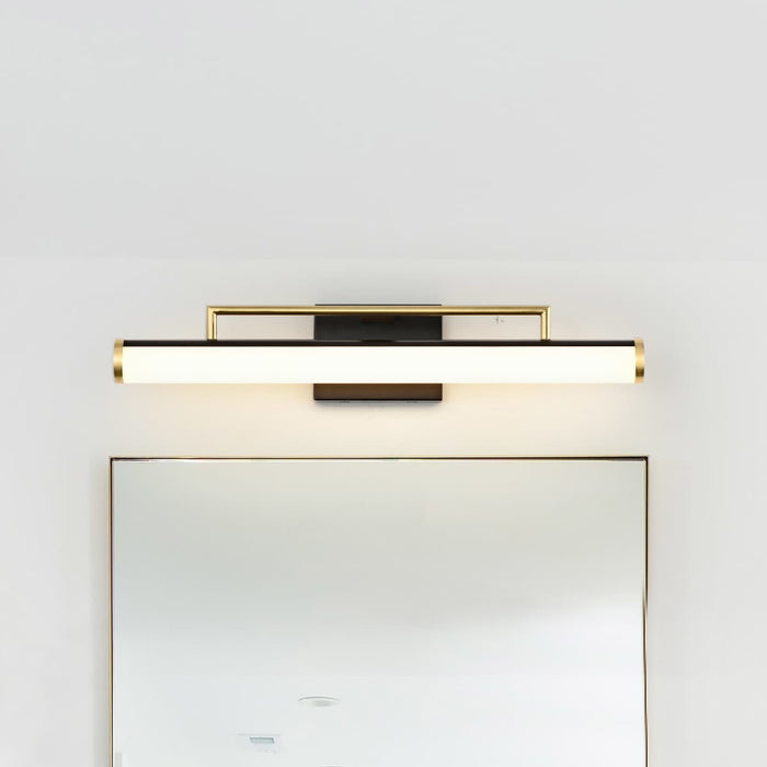Vanity Nuvo 62-1538 Solano Medium Vanity - LED - Black and Brushed Brass Finish - White Acrylic Lens Nuvo