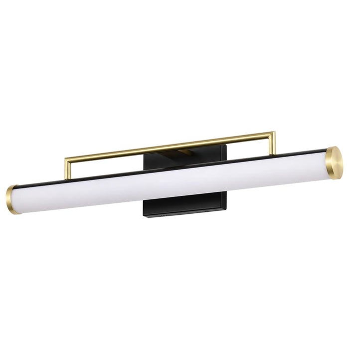 Vanity Nuvo 62-1538 Solano Medium Vanity - LED - Black and Brushed Brass Finish - White Acrylic Lens Nuvo
