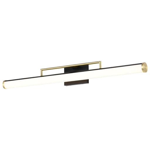 Vanity Nuvo 62-1539 Solano Large Vanity - LED - Black and Brushed Brass Finish - White Acrylic Lens Nuvo