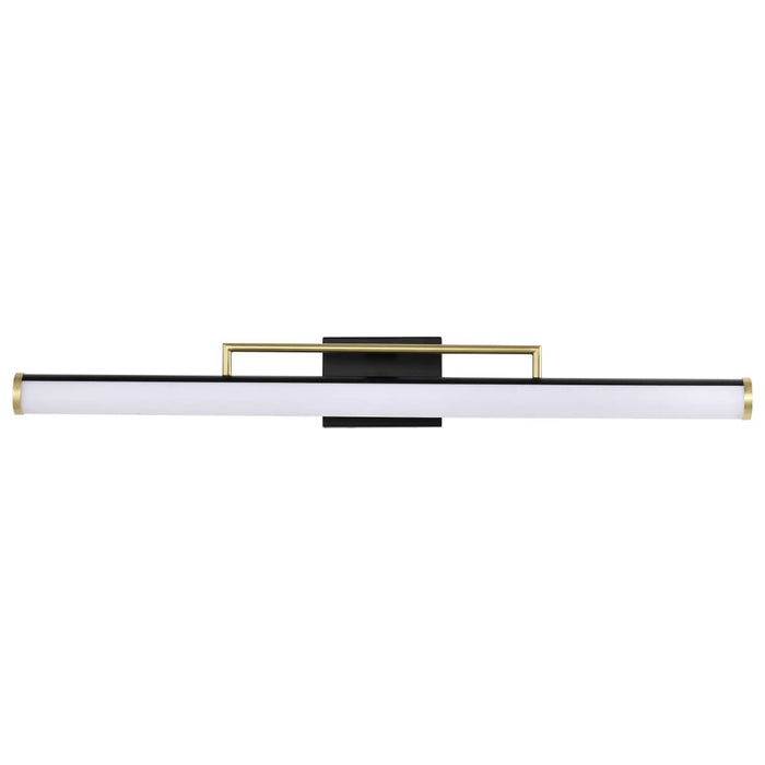 Vanity Nuvo 62-1539 Solano Large Vanity - LED - Black and Brushed Brass Finish - White Acrylic Lens Nuvo