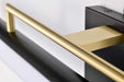 Vanity Nuvo 62-1539 Solano Large Vanity - LED - Black and Brushed Brass Finish - White Acrylic Lens Nuvo