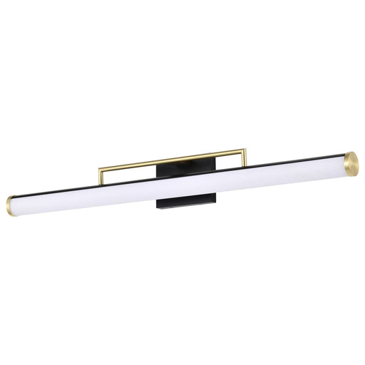 Vanity Nuvo 62-1539 Solano Large Vanity - LED - Black and Brushed Brass Finish - White Acrylic Lens Nuvo