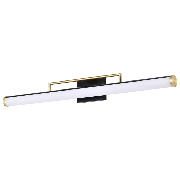 Vanity Nuvo 62-1539 Solano Large Vanity - LED - Black and Brushed Brass Finish - White Acrylic Lens Nuvo