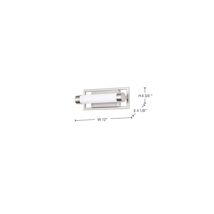 Vanity Nuvo 62-1541 Canal Small Vanity - LED - Brushed Nickel Finish - White Acrylic Lens Nuvo