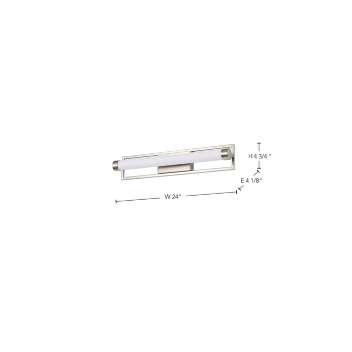 Vanity Nuvo 62-1542 Canal Medium Vanity - LED - Brushed Nickel Finish - White Acrylic Lens Nuvo