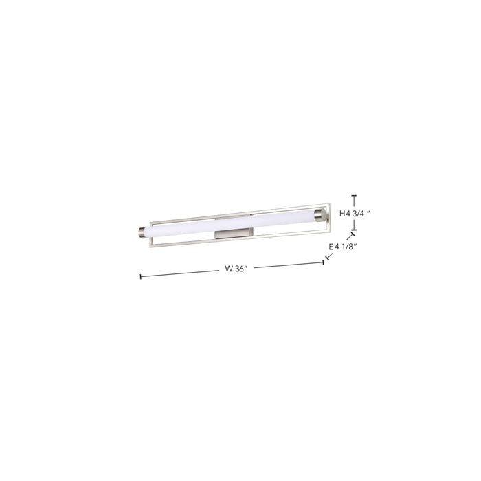 Vanity Nuvo 62-1543 Canal Large Vanity - LED - Brushed Nickel Finish - White Acrylic Lens Nuvo