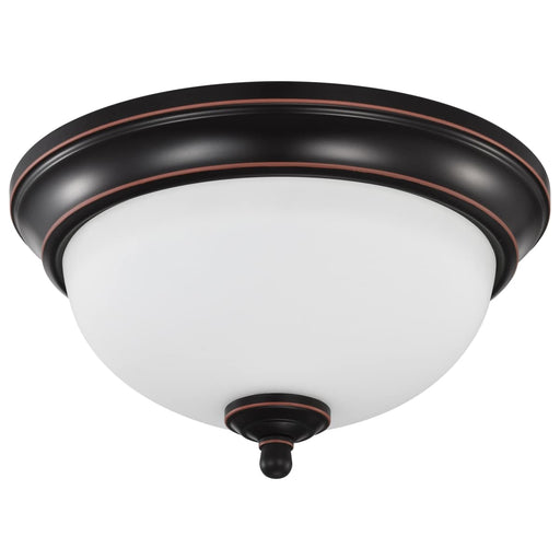 Flush Mount Nuvo 62-1557 Center Lock 11 Inch LED Flush Mount - 19 Watt - 3000K - Mahogany Bronze Finish - Frosted Glass Nuvo