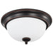 Flush Mount Nuvo 62-1558 Center Lock 13 Inch LED Flush Mount - 19 Watt - 3000K - Mahogany Bronze Finish - Frosted Glass Nuvo