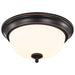 Flush Mount Nuvo 62-1558 Center Lock 13 Inch LED Flush Mount - 19 Watt - 3000K - Mahogany Bronze Finish - Frosted Glass Nuvo