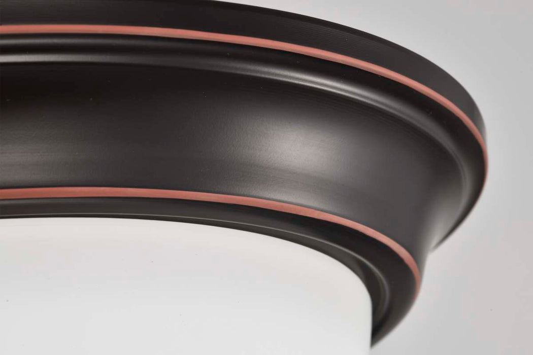 Flush Mount Nuvo 62-1558 Center Lock 13 Inch LED Flush Mount - 19 Watt - 3000K - Mahogany Bronze Finish - Frosted Glass Nuvo