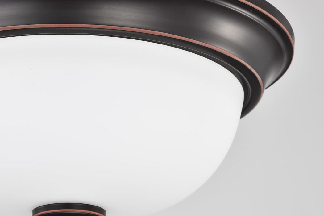 Flush Mount Nuvo 62-1558 Center Lock 13 Inch LED Flush Mount - 19 Watt - 3000K - Mahogany Bronze Finish - Frosted Glass Nuvo