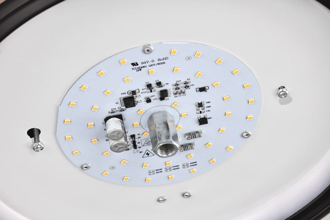Flush Mount Nuvo 62-1558 Center Lock 13 Inch LED Flush Mount - 19 Watt - 3000K - Mahogany Bronze Finish - Frosted Glass Nuvo