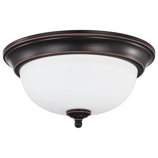 Flush Mount Nuvo 62-1558 Center Lock 13 Inch LED Flush Mount - 19 Watt - 3000K - Mahogany Bronze Finish - Frosted Glass Nuvo