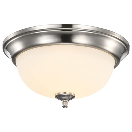 Flush Mount Nuvo 62-1560 Center Lock 13 Inch LED Flush Mount - 19 Watt - 3000K - Brushed Nickel Finish - Frosted Glass Nuvo