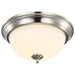 Flush Mount Nuvo 62-1560 Center Lock 13 Inch LED Flush Mount - 19 Watt - 3000K - Brushed Nickel Finish - Frosted Glass Nuvo