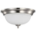 Flush Mount Nuvo 62-1560 Center Lock 13 Inch LED Flush Mount - 19 Watt - 3000K - Brushed Nickel Finish - Frosted Glass Nuvo