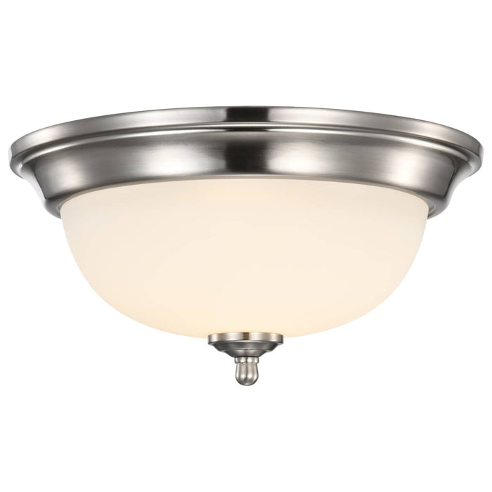 Flush Mount Nuvo 62-1560 Center Lock 13 Inch LED Flush Mount - 19 Watt - 3000K - Brushed Nickel Finish - Frosted Glass Nuvo