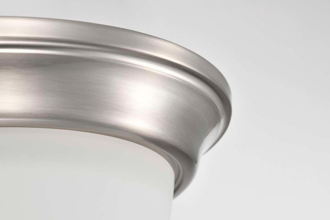 Flush Mount Nuvo 62-1560 Center Lock 13 Inch LED Flush Mount - 19 Watt - 3000K - Brushed Nickel Finish - Frosted Glass Nuvo