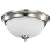Flush Mount Nuvo 62-1560 Center Lock 13 Inch LED Flush Mount - 19 Watt - 3000K - Brushed Nickel Finish - Frosted Glass Nuvo