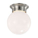 Flush Mount Nuvo 62-1565 8 Watt - 6 inch - LED Flush Mount Fixture - 3000K - Dimmable - Brushed Nickel - Frosted Glass Nuvo