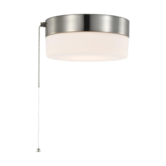 Flush Mount Nuvo 62-1566 12 Watt - 8 inch - LED Flush Mount Fixture with Pull Chain - Brushed Nickel with Frosted Glass Nuvo