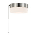 Flush Mount Nuvo 62-1566 12 Watt - 8 inch - LED Flush Mount Fixture with Pull Chain - Brushed Nickel with Frosted Glass Nuvo