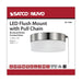 Flush Mount Nuvo 62-1566 12 Watt - 8 inch - LED Flush Mount Fixture with Pull Chain - Brushed Nickel with Frosted Glass Nuvo