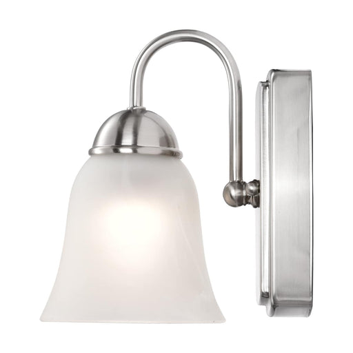 Vanity Nuvo 62-1567 8 Watt - LED 1 Light Vanity Fixture - 3000K - Brushed Nickel with Alabaster Glass Nuvo