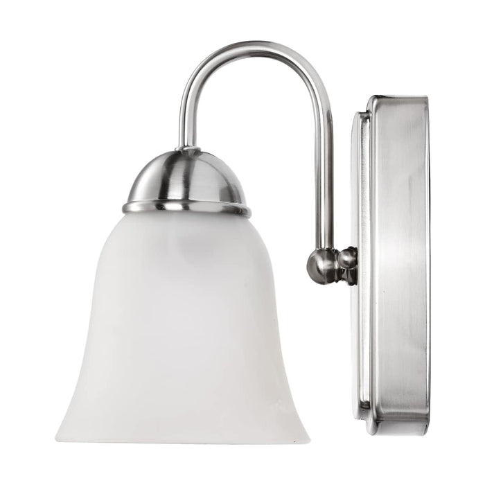 Vanity Nuvo 62-1567 8 Watt - LED 1 Light Vanity Fixture - 3000K - Brushed Nickel with Alabaster Glass Nuvo