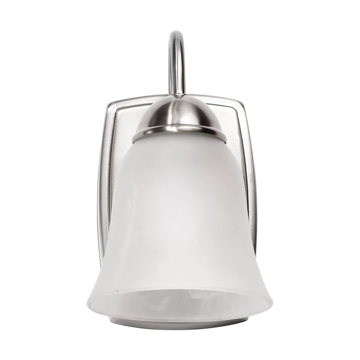 Vanity Nuvo 62-1567 8 Watt - LED 1 Light Vanity Fixture - 3000K - Brushed Nickel with Alabaster Glass Nuvo