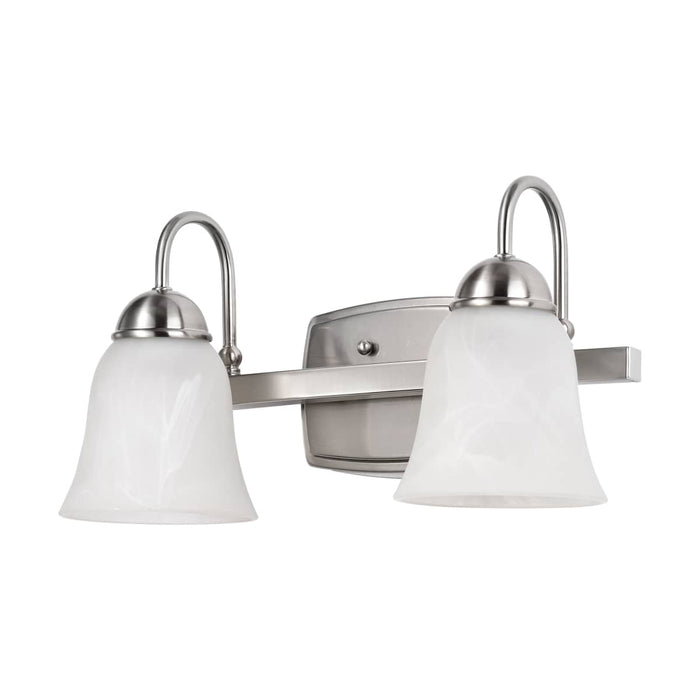 Vanity Nuvo 62-1568 15 Watt - LED 2 Light Vanity Fixture - 3000K - Brushed Nickel with Alabaster Glass Nuvo
