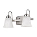 Vanity Nuvo 62-1568 15 Watt - LED 2 Light Vanity Fixture - 3000K - Brushed Nickel with Alabaster Glass Nuvo
