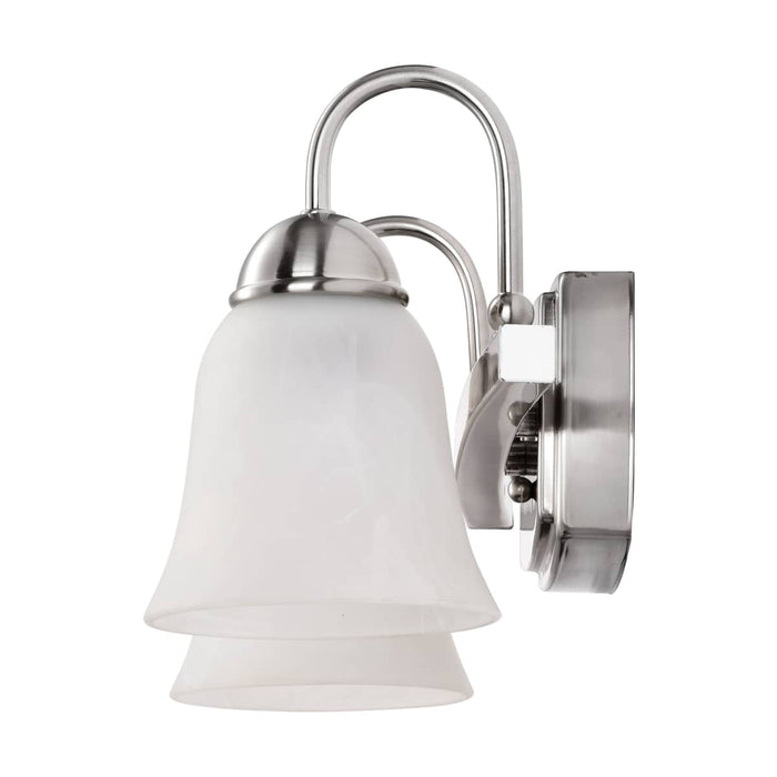 Vanity Nuvo 62-1568 15 Watt - LED 2 Light Vanity Fixture - 3000K - Brushed Nickel with Alabaster Glass Nuvo