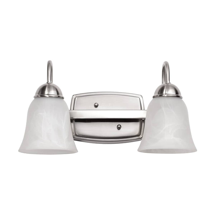 Vanity Nuvo 62-1568 15 Watt - LED 2 Light Vanity Fixture - 3000K - Brushed Nickel with Alabaster Glass Nuvo