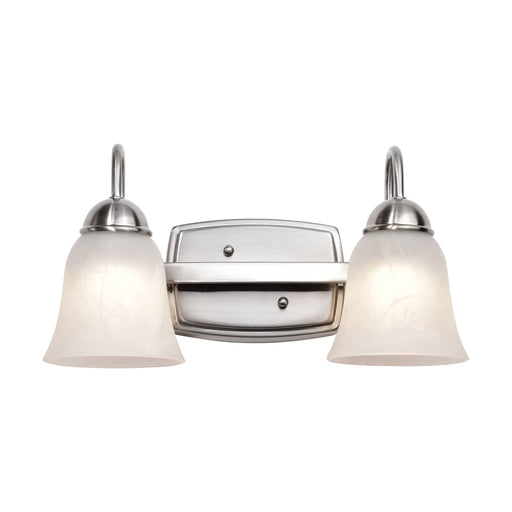 Vanity Nuvo 62-1568 15 Watt - LED 2 Light Vanity Fixture - 3000K - Brushed Nickel with Alabaster Glass Nuvo