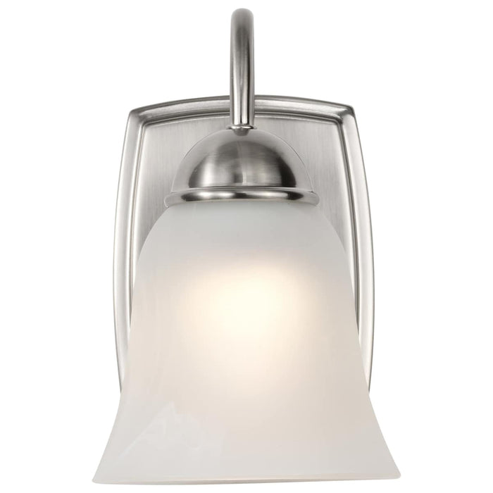 Vanity Nuvo 62-1569 8 Watt - LED 1 Light Vanity Fixture - 3000K - Brushed Nickel with Alabaster Glass - With Switch Nuvo