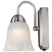 Vanity Nuvo 62-1569 8 Watt - LED 1 Light Vanity Fixture - 3000K - Brushed Nickel with Alabaster Glass - With Switch Nuvo