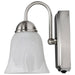 Vanity Nuvo 62-1569 8 Watt - LED 1 Light Vanity Fixture - 3000K - Brushed Nickel with Alabaster Glass - With Switch Nuvo